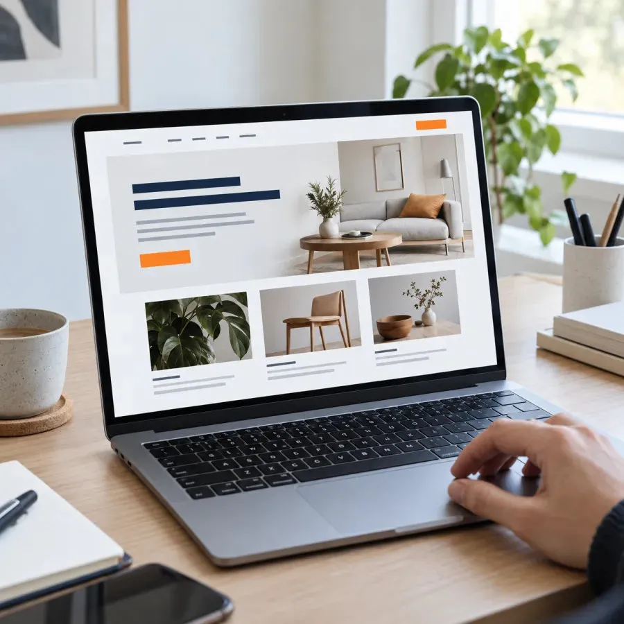 Sitio web moderno y profesional mostrado en una computadora portátil